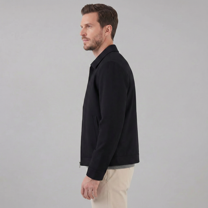 Theo | Sharp Slim Fit Collar Zip Jacket for Men