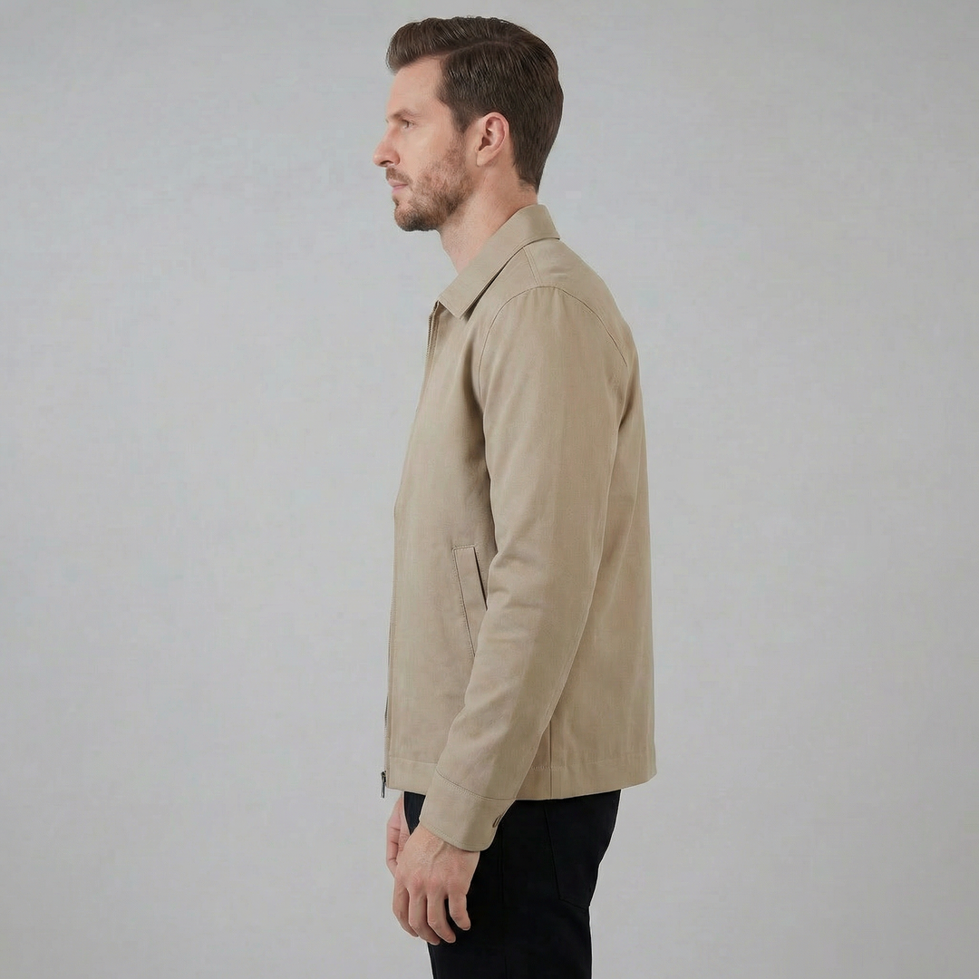 Theo | Sharp Slim Fit Collar Zip Jacket for Men