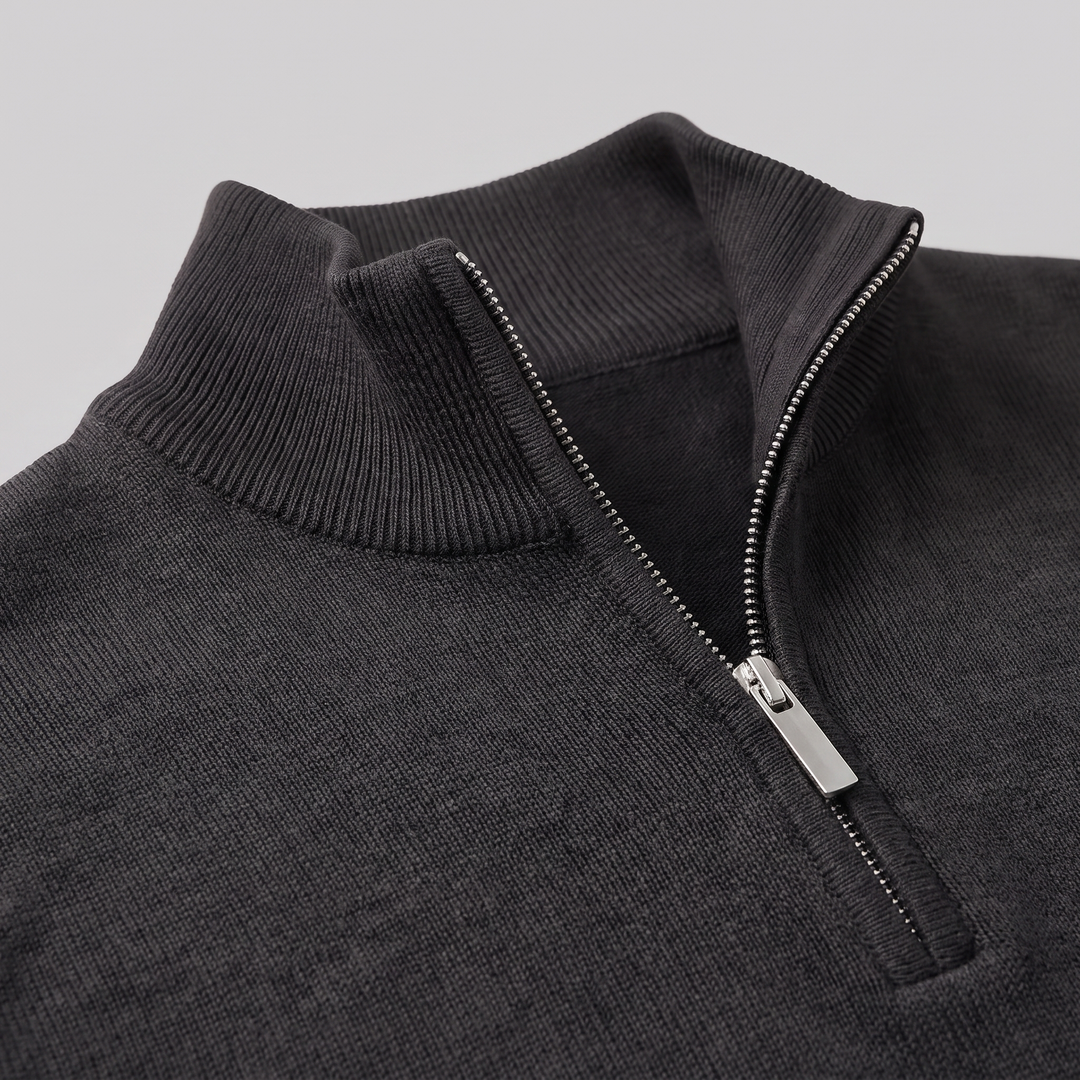Nolan | Warm Turtleneck Half Zip Sweater Funnel Neck