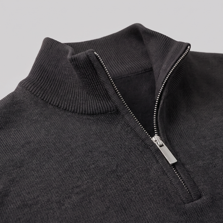 Nolan | Warm Turtleneck Half Zip Sweater Funnel Neck