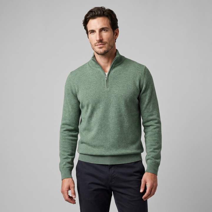 Lachlan | Relaxed Half Zip Jumper Knitted Sweater for Men