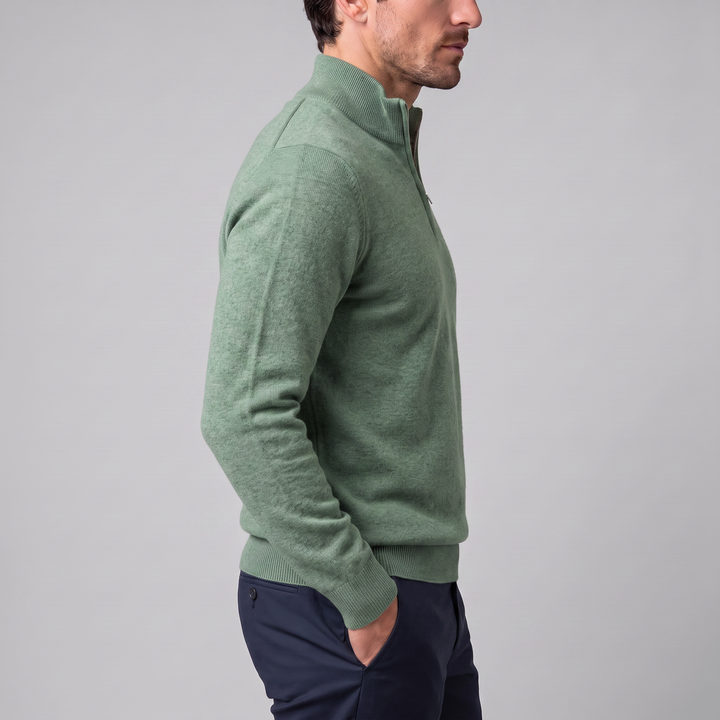 Lachlan | Relaxed Half Zip Jumper Knitted Sweater for Men