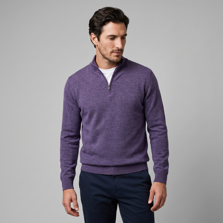Lachlan | Relaxed Half Zip Jumper Knitted Sweater for Men