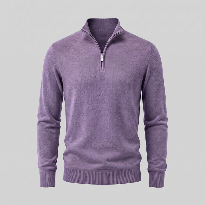 Lachlan | Relaxed Half Zip Jumper Knitted Sweater for Men
