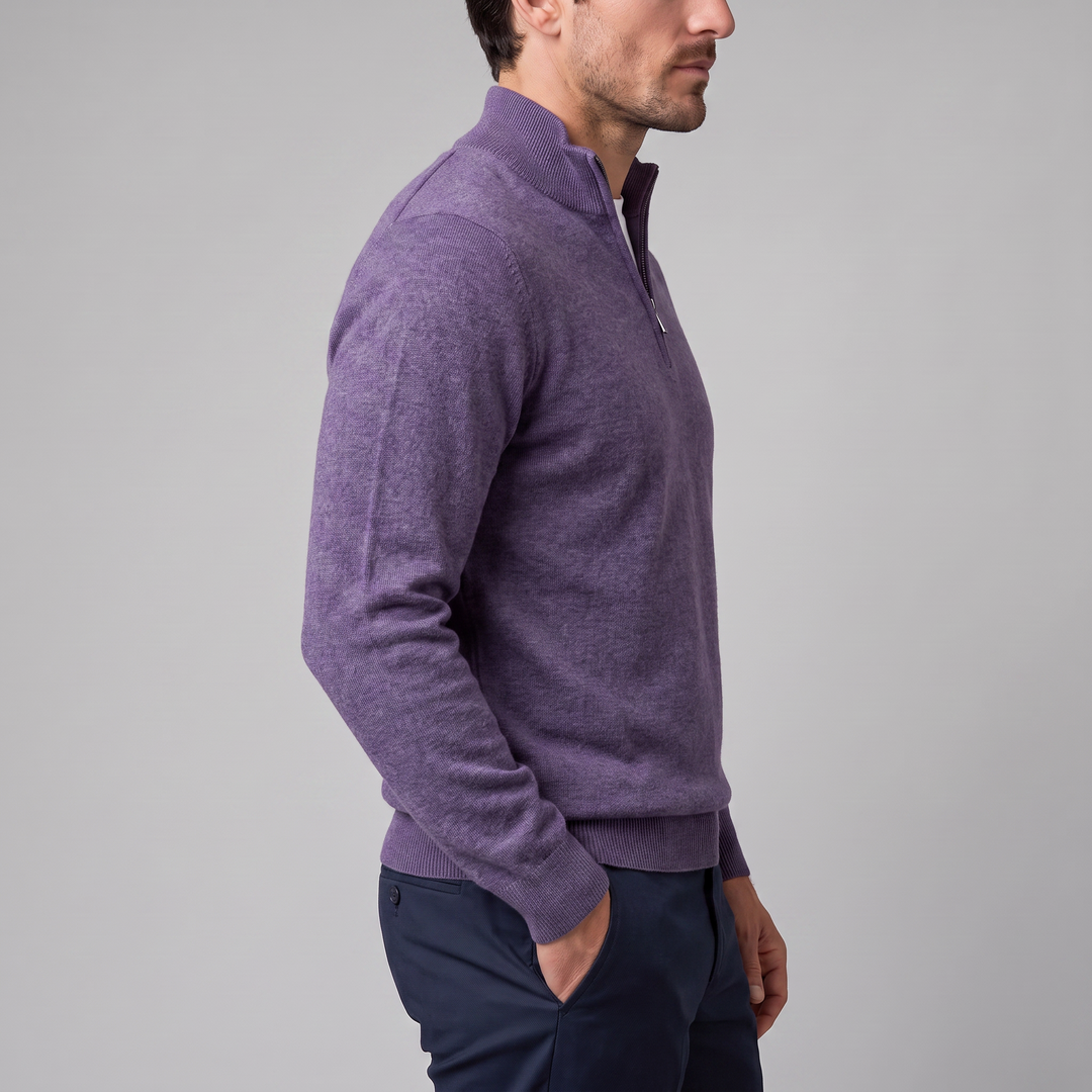 Lachlan | Relaxed Half Zip Jumper Knitted Sweater for Men
