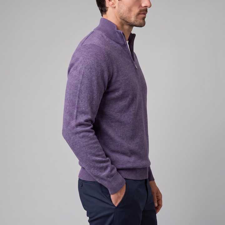 Lachlan | Relaxed Half Zip Jumper Knitted Sweater for Men