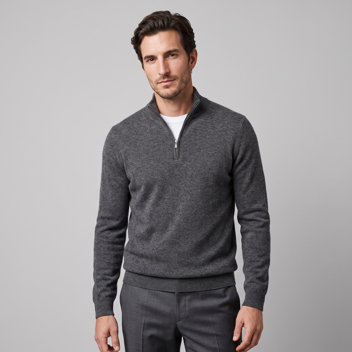 Lachlan | Relaxed Half Zip Jumper Knitted Sweater for Men