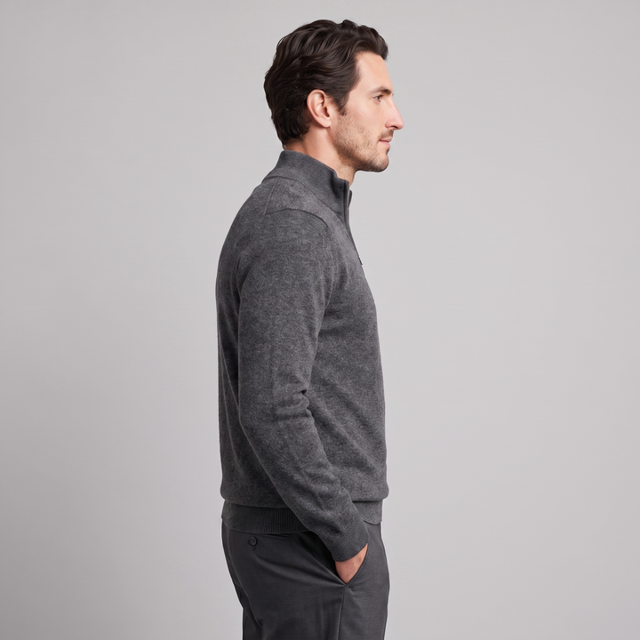 Lachlan | Relaxed Half Zip Jumper Knitted Sweater for Men