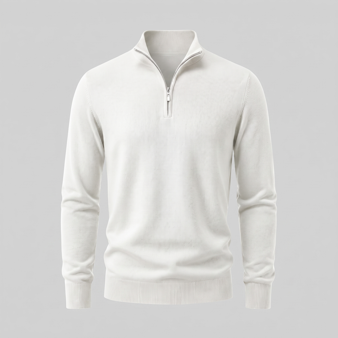 Nolan | Warm Turtleneck Half Zip Sweater Funnel Neck