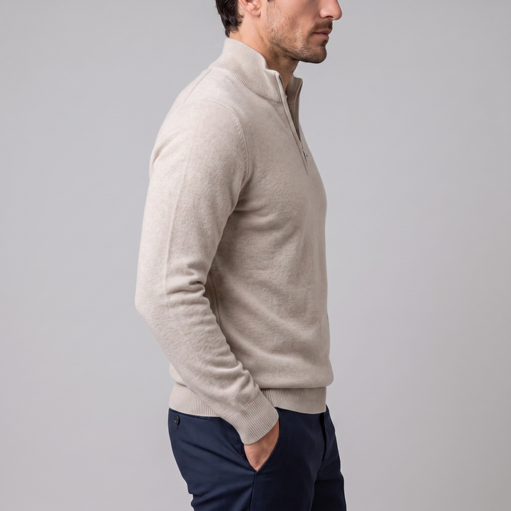 Lachlan | Relaxed Half Zip Jumper Knitted Sweater for Men
