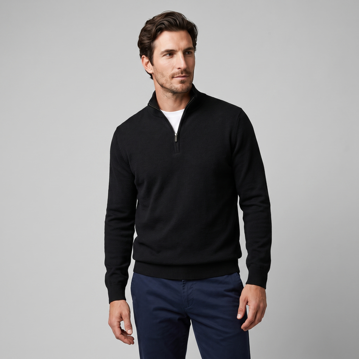 Lachlan | Relaxed Half Zip Jumper Knitted Sweater for Men