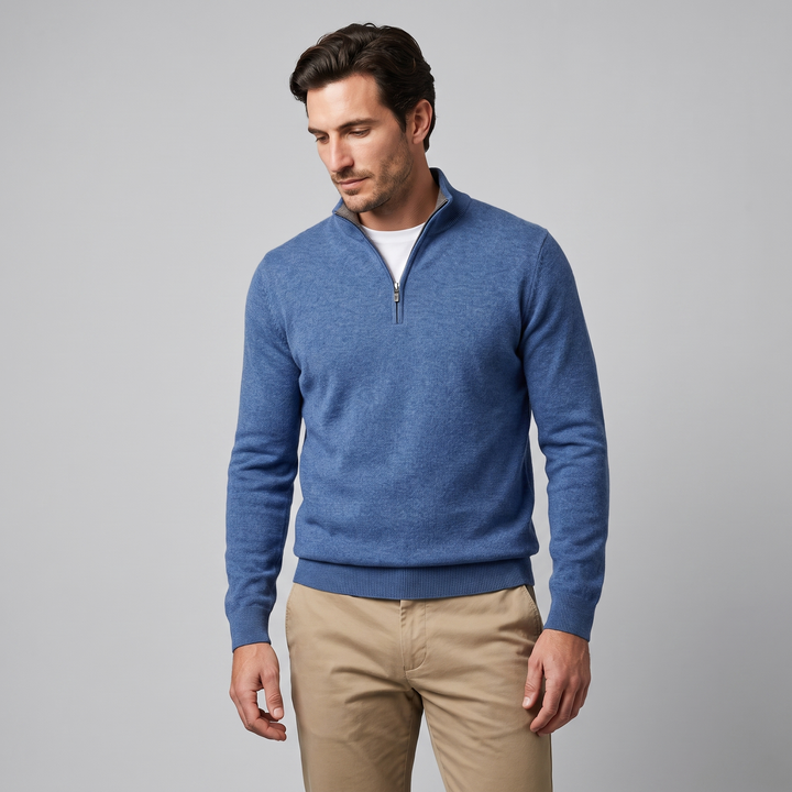 Lachlan | Relaxed Half Zip Jumper Knitted Sweater for Men