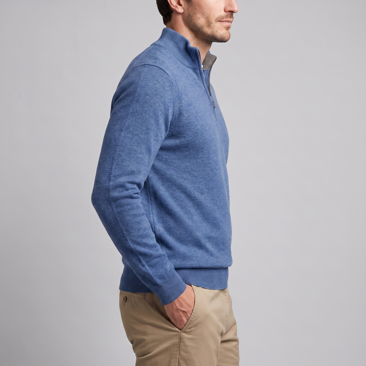 Lachlan | Relaxed Half Zip Jumper Knitted Sweater for Men