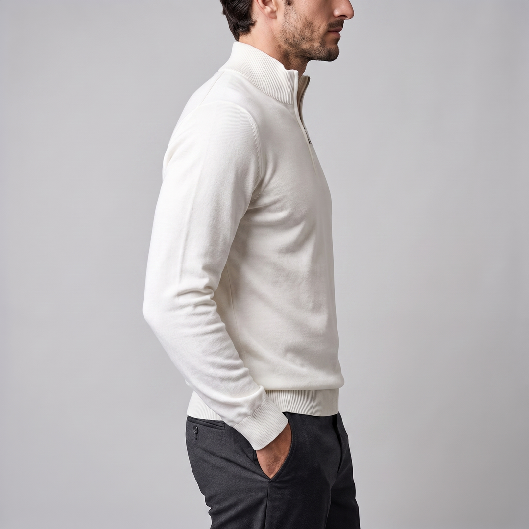 Nolan | Warm Turtleneck Half Zip Sweater Funnel Neck