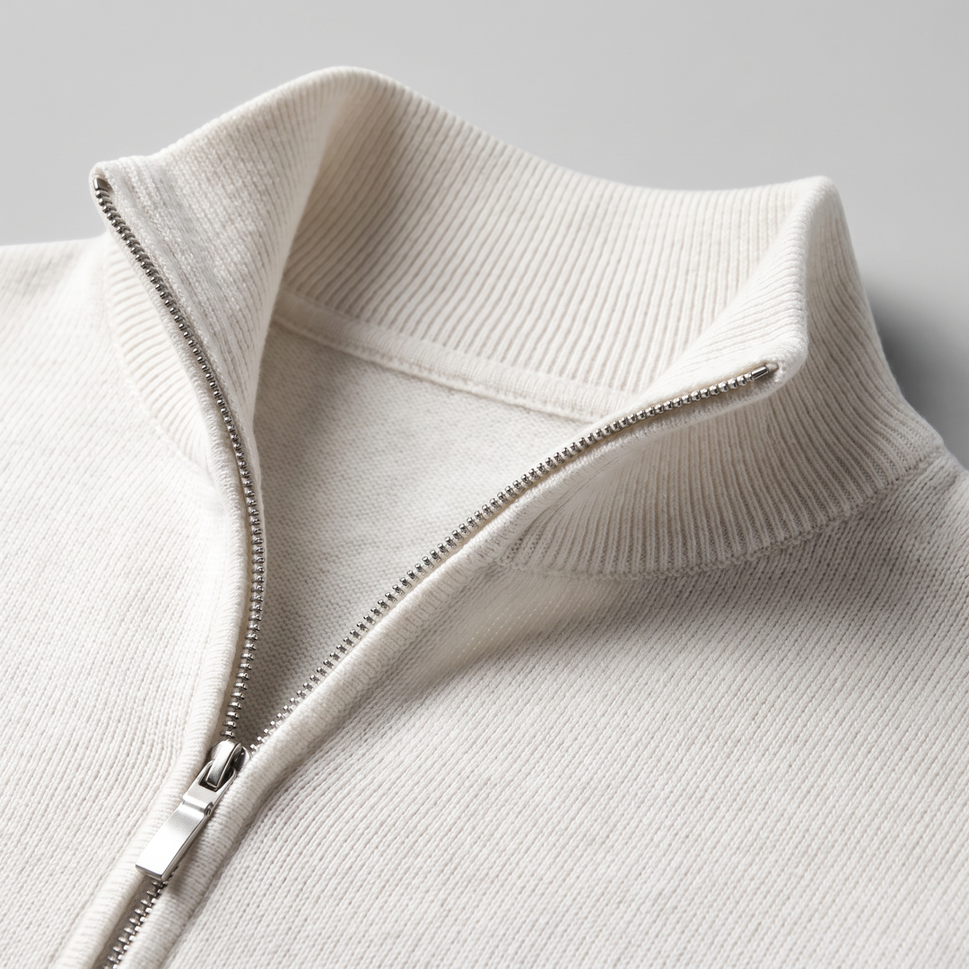 Nolan | Warm Turtleneck Half Zip Sweater Funnel Neck