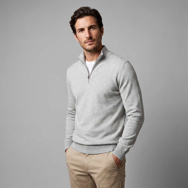 Lachlan | Relaxed Half Zip Jumper Knitted Sweater for Men