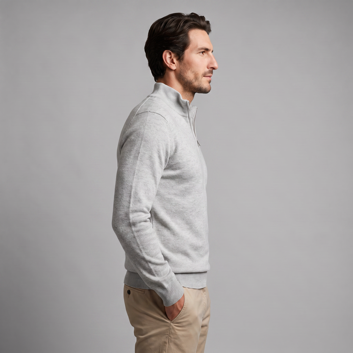 Lachlan | Relaxed Half Zip Jumper Knitted Sweater for Men