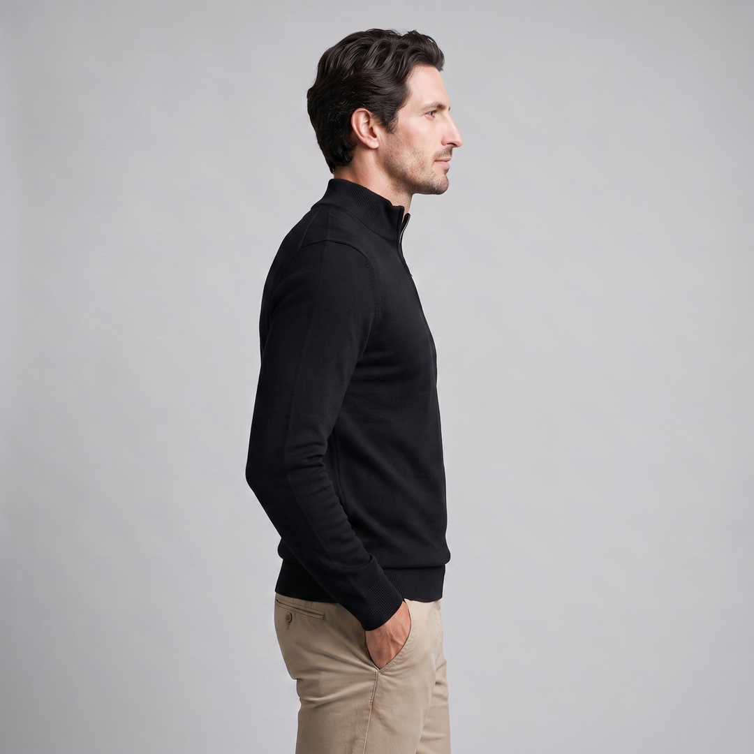 Nolan | Warm Turtleneck Half Zip Sweater Funnel Neck
