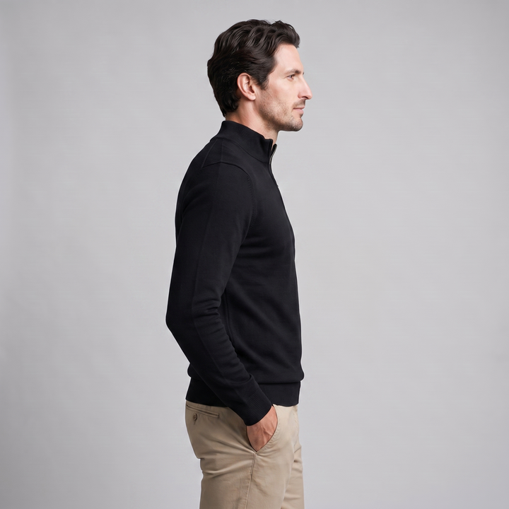 Nolan | Warm Turtleneck Half Zip Sweater Funnel Neck