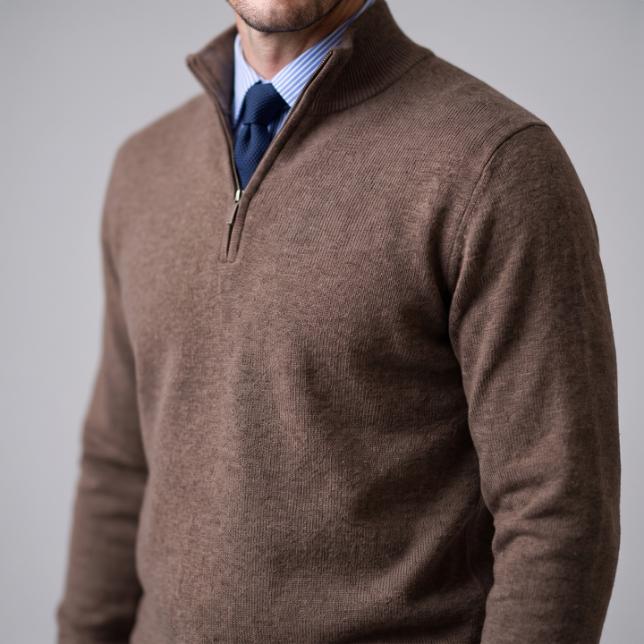 Dominic | Relaxed Cotton Half-Zip Sweater