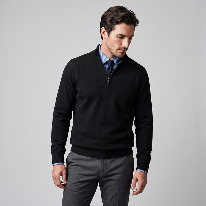 Dominic | Relaxed Cotton Half-Zip Sweater