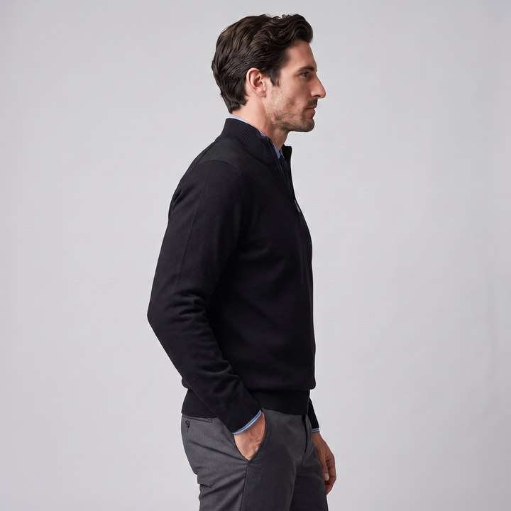 Dominic | Relaxed Cotton Half-Zip Sweater