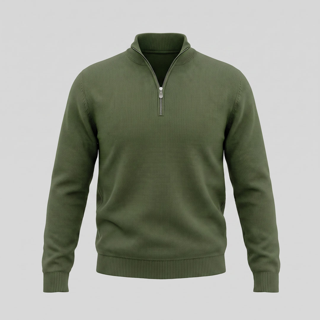 Dominic | Relaxed Cotton Half-Zip Sweater