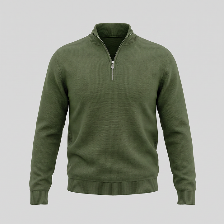 Dominic | Relaxed Cotton Half-Zip Sweater