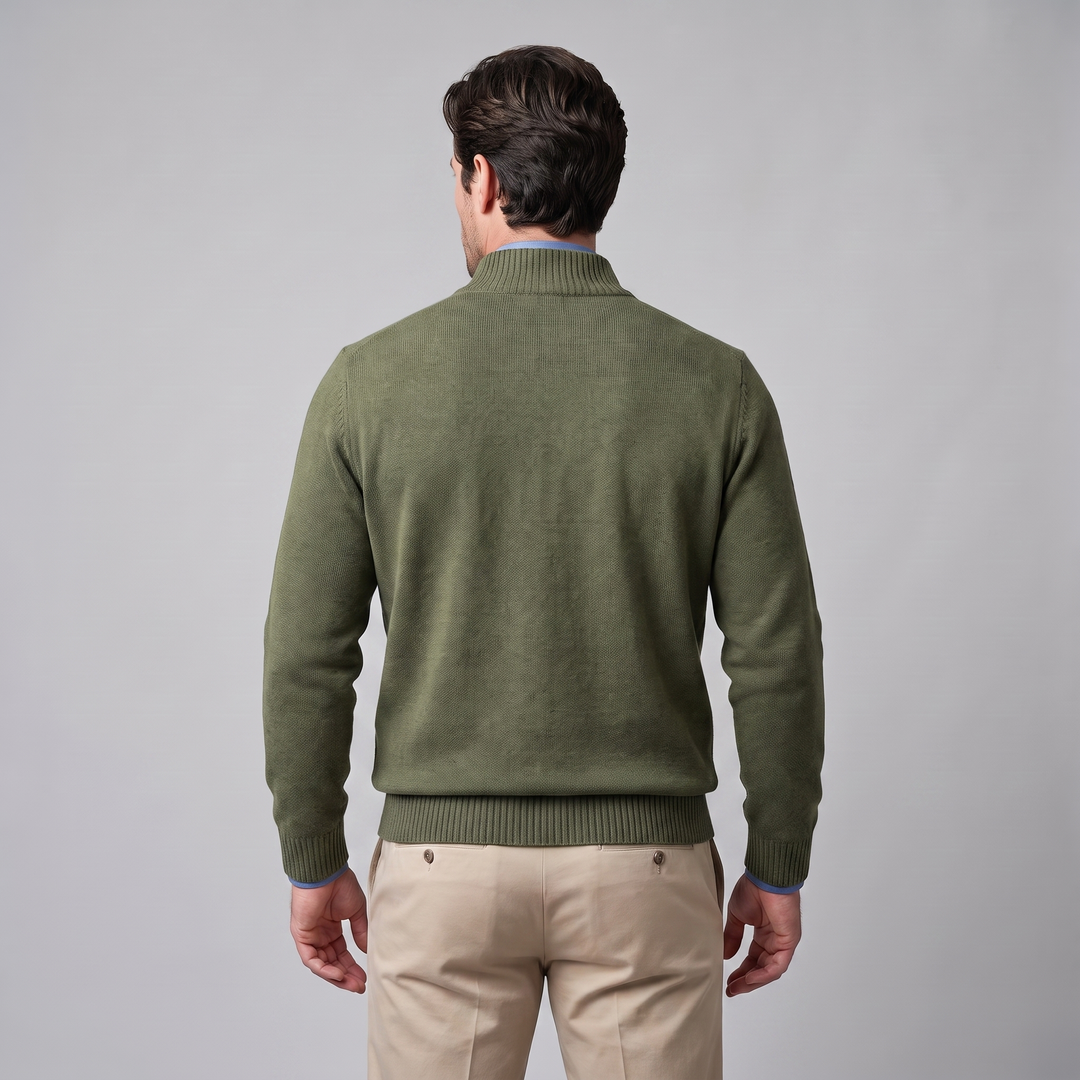 Dominic | Relaxed Cotton Half-Zip Sweater