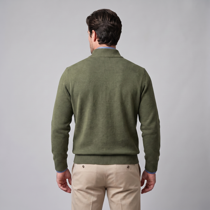Dominic | Relaxed Cotton Half-Zip Sweater