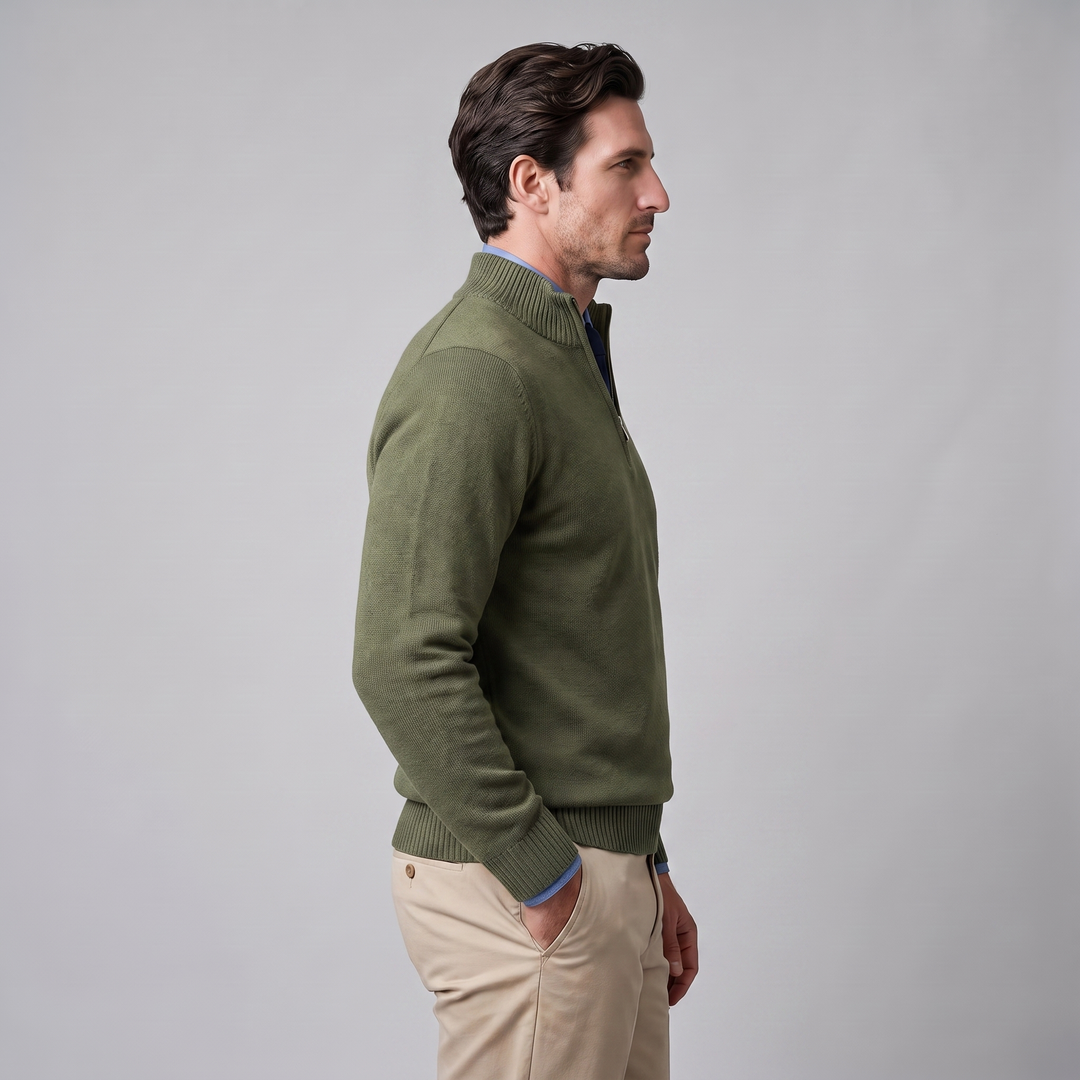 Dominic | Relaxed Cotton Half-Zip Sweater