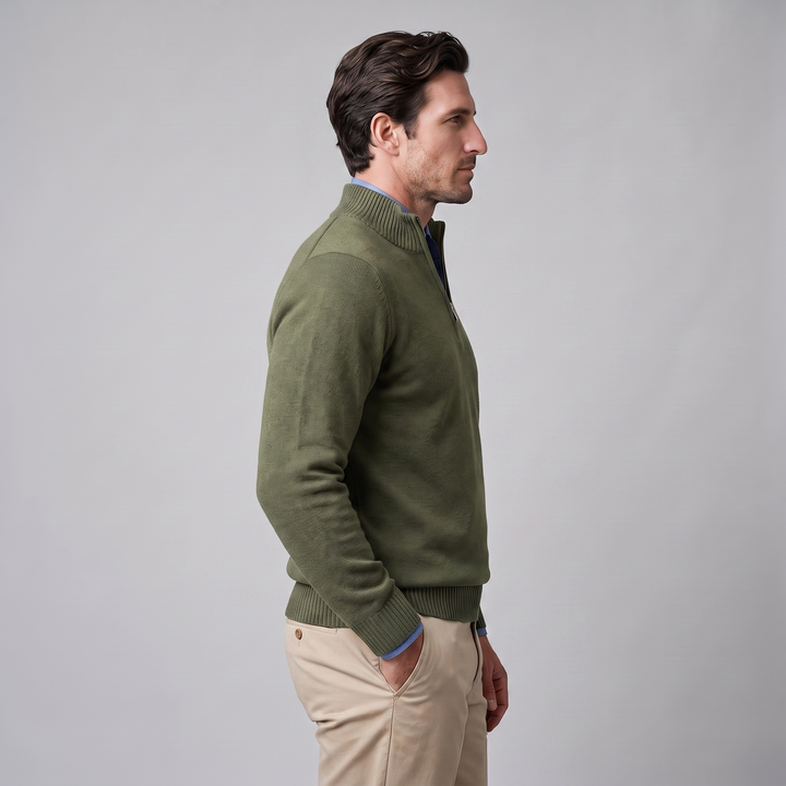 Dominic | Relaxed Cotton Half-Zip Sweater