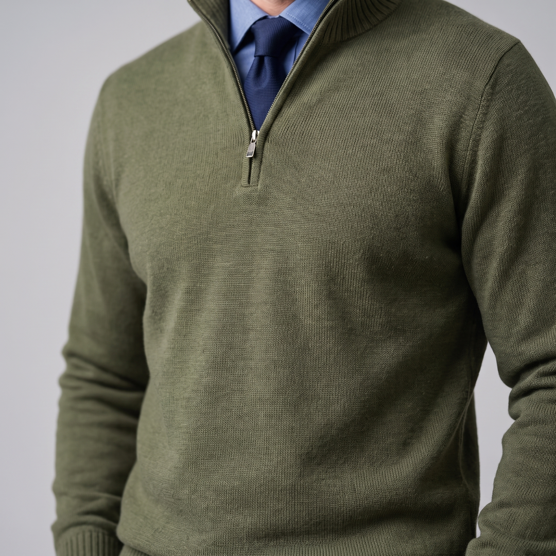 Dominic | Relaxed Cotton Half-Zip Sweater