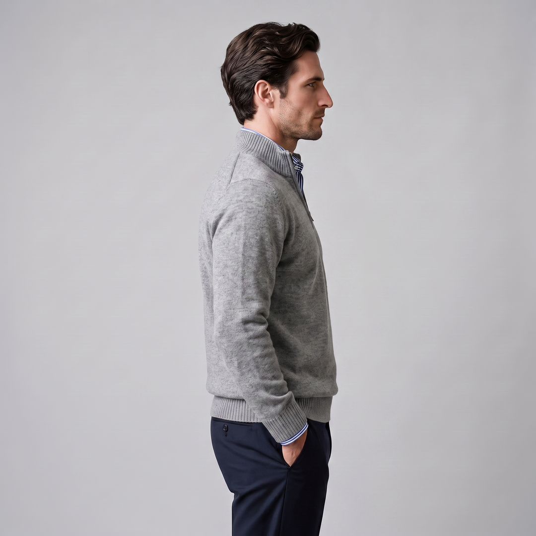 Dominic | Relaxed Cotton Half-Zip Sweater