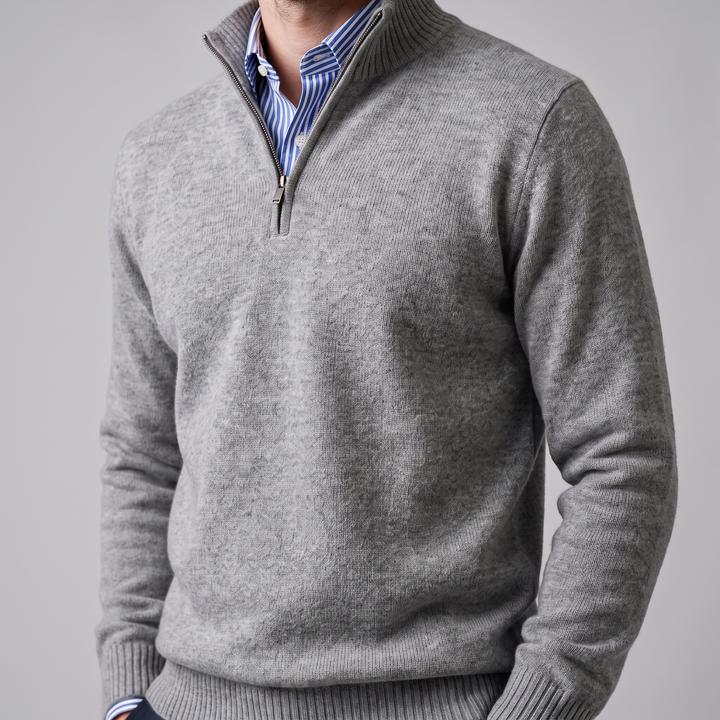 Dominic | Relaxed Cotton Half-Zip Sweater