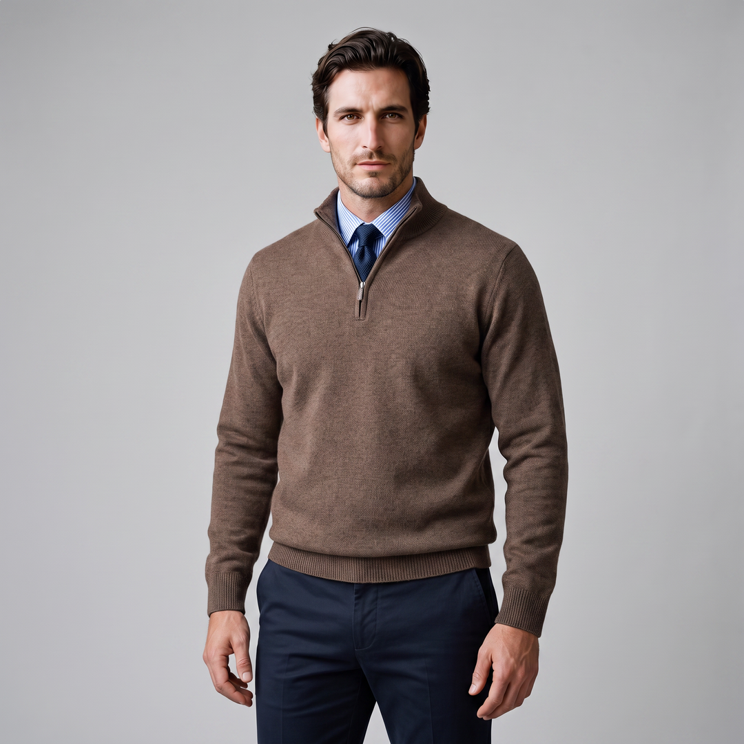 Dominic | Relaxed Cotton Half-Zip Sweater