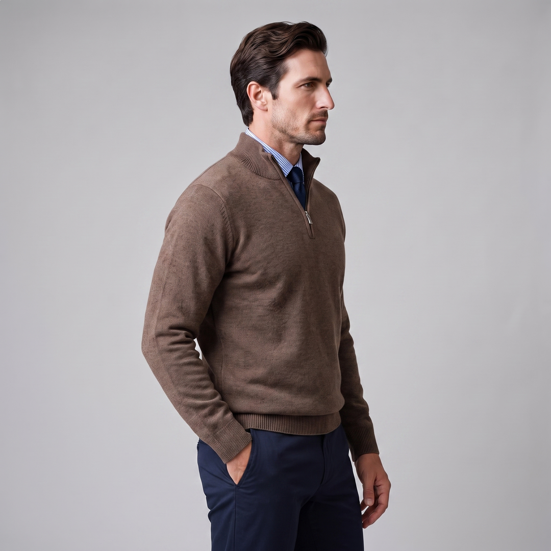 Dominic | Relaxed Cotton Half-Zip Sweater