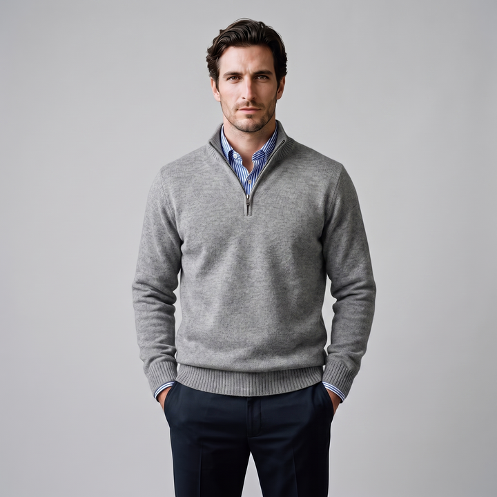 Dominic | Relaxed Cotton Half-Zip Sweater