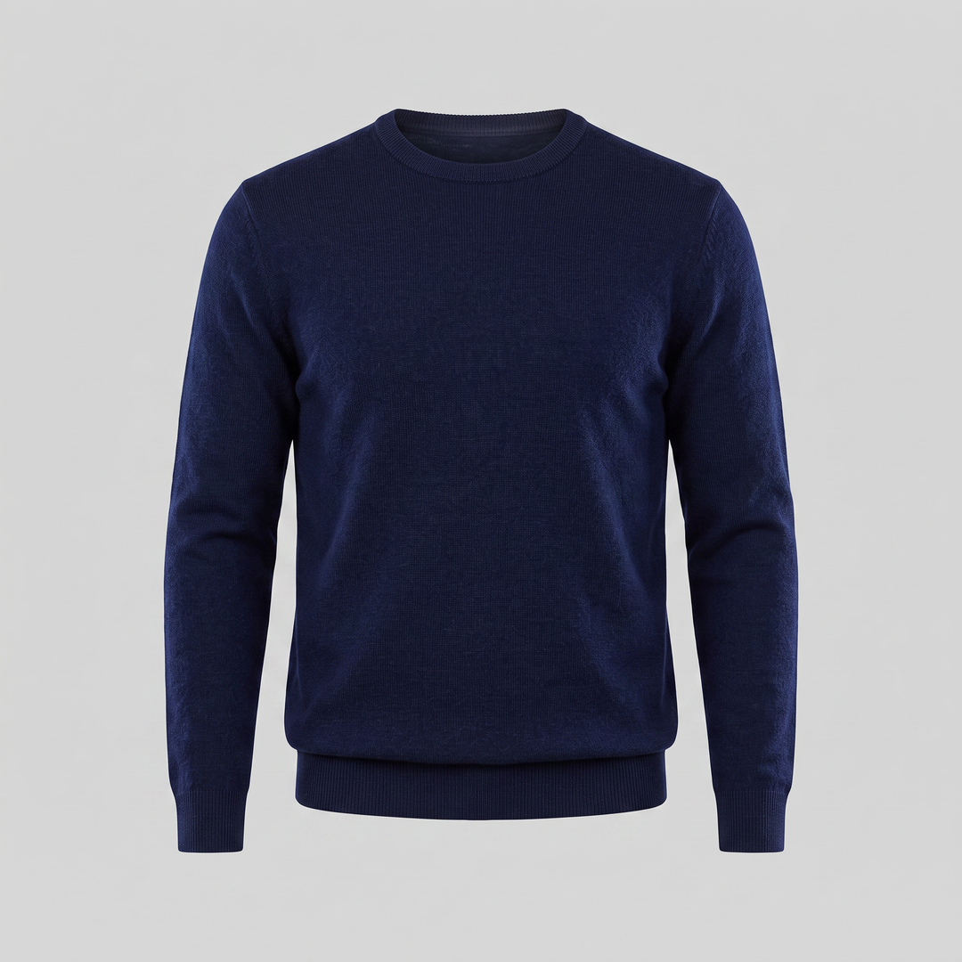 Zachariah | Sleek Fine Knit Crew Neck Jumper for Men