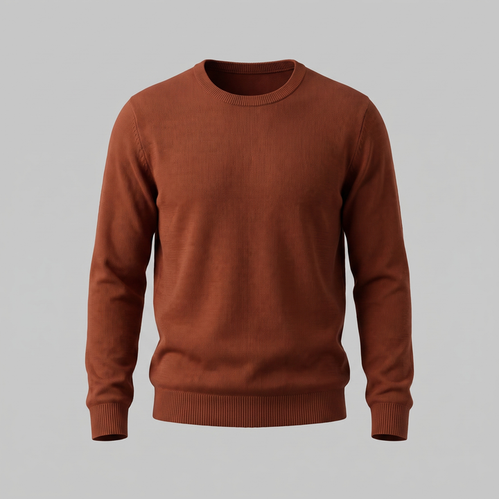Zachariah | Sleek Fine Knit Crew Neck Jumper for Men
