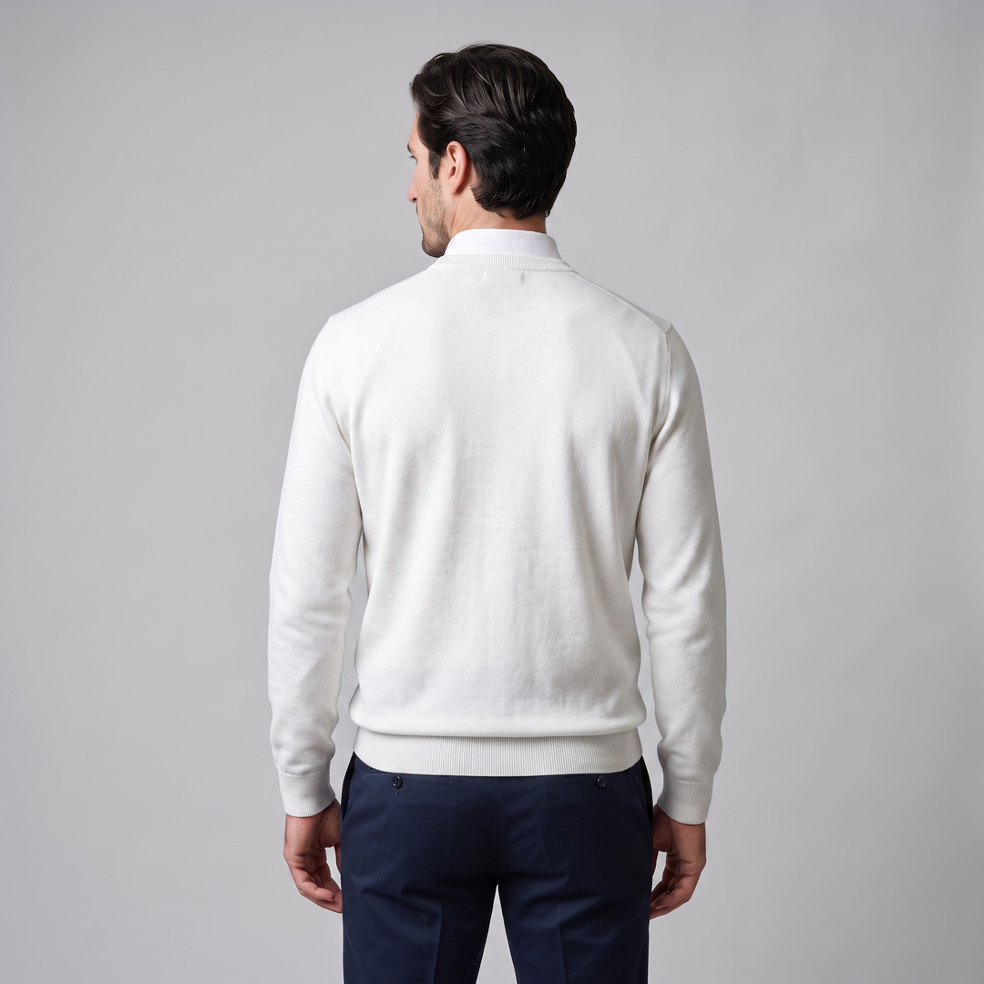 Zachariah | Sleek Fine Knit Crew Neck Jumper for Men