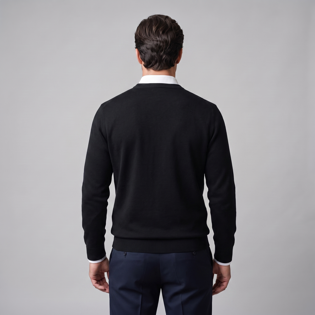 Zachariah | Sleek Fine Knit Crew Neck Jumper for Men
