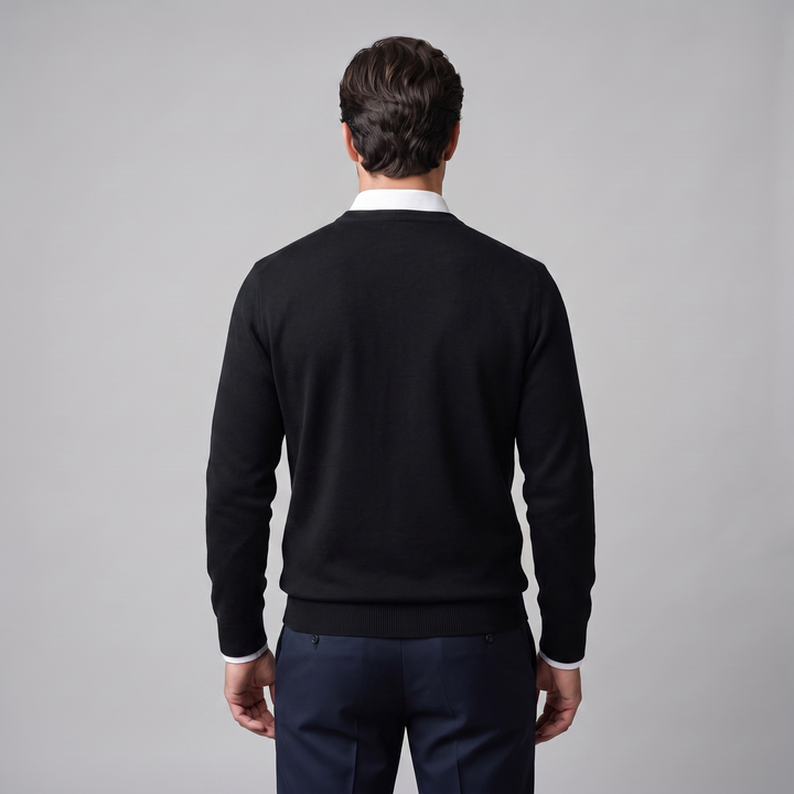 Zachariah | Sleek Fine Knit Crew Neck Jumper for Men
