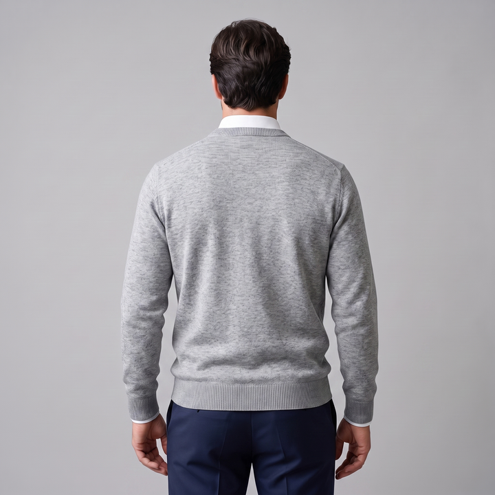 Zachariah | Sleek Fine Knit Crew Neck Jumper for Men