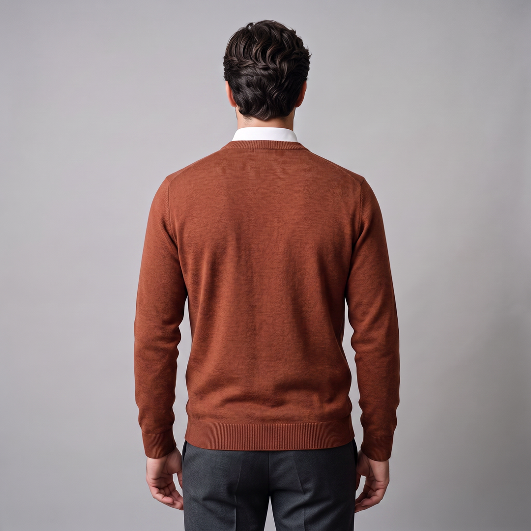 Zachariah | Sleek Fine Knit Crew Neck Jumper for Men