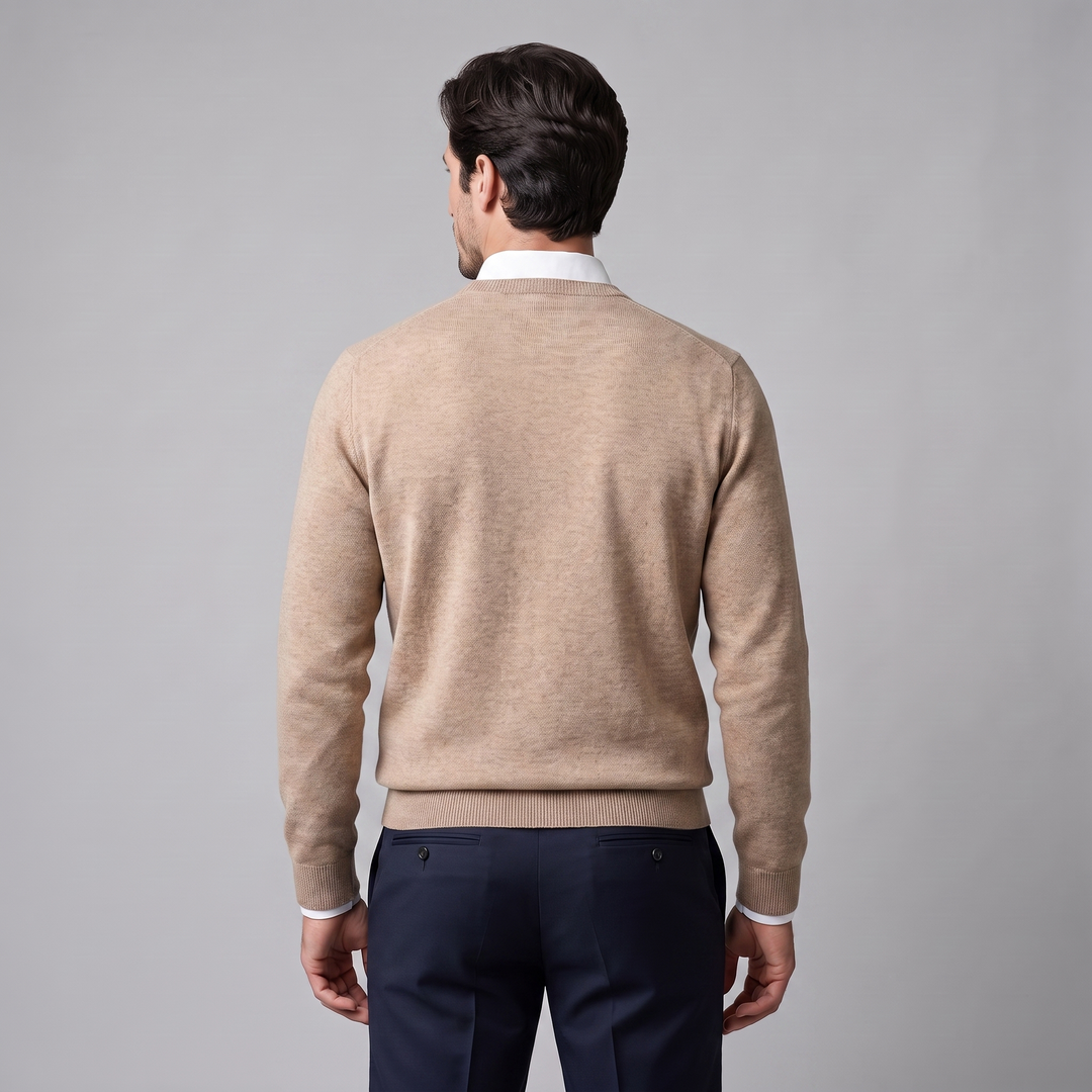 Zachariah | Sleek Fine Knit Crew Neck Jumper for Men