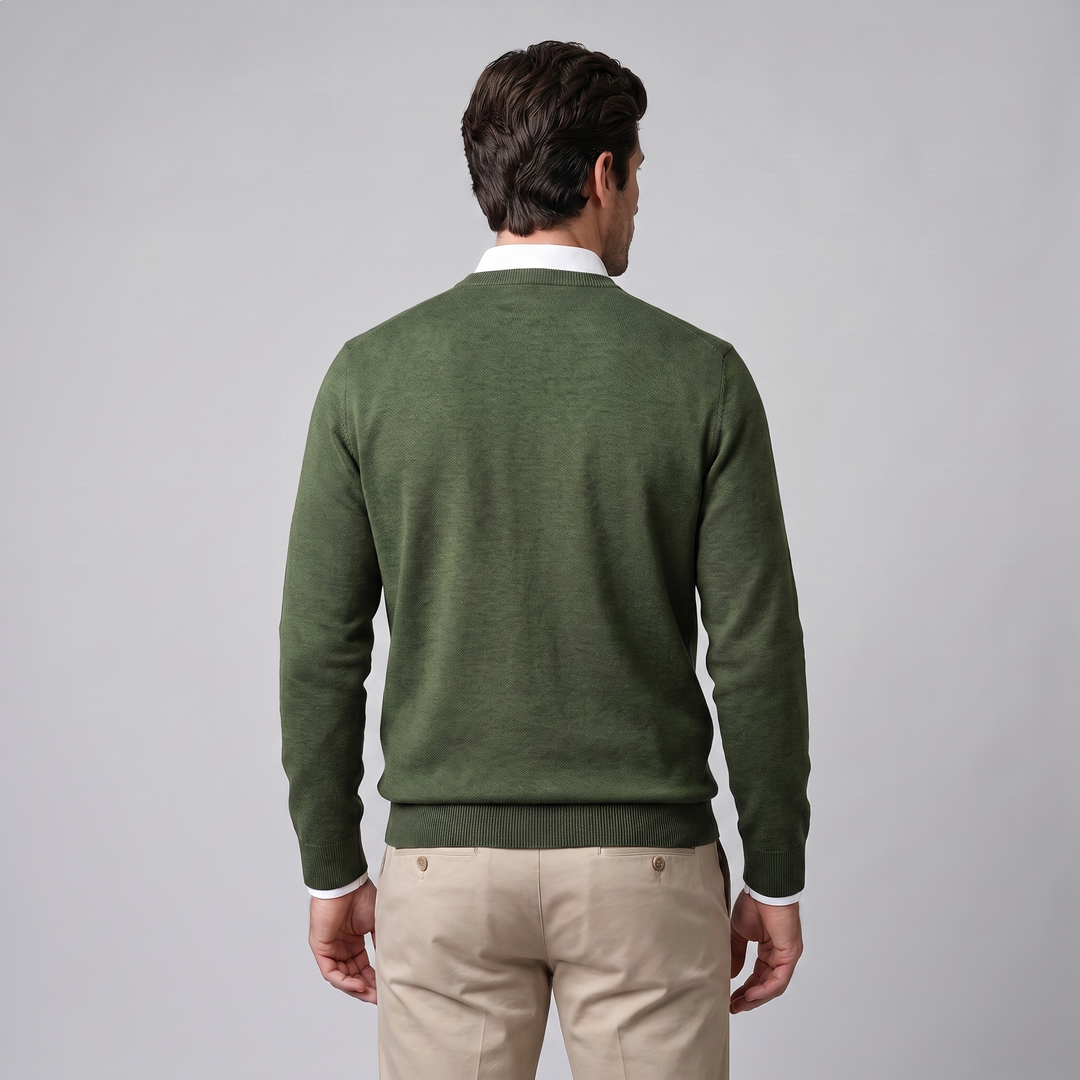 Zachariah | Sleek Fine Knit Crew Neck Jumper for Men
