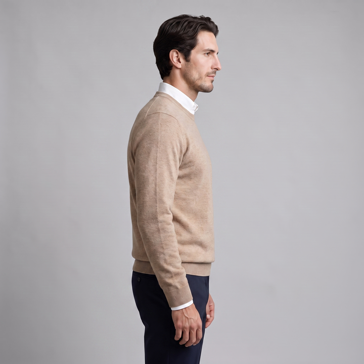 Zachariah | Sleek Fine Knit Crew Neck Jumper for Men