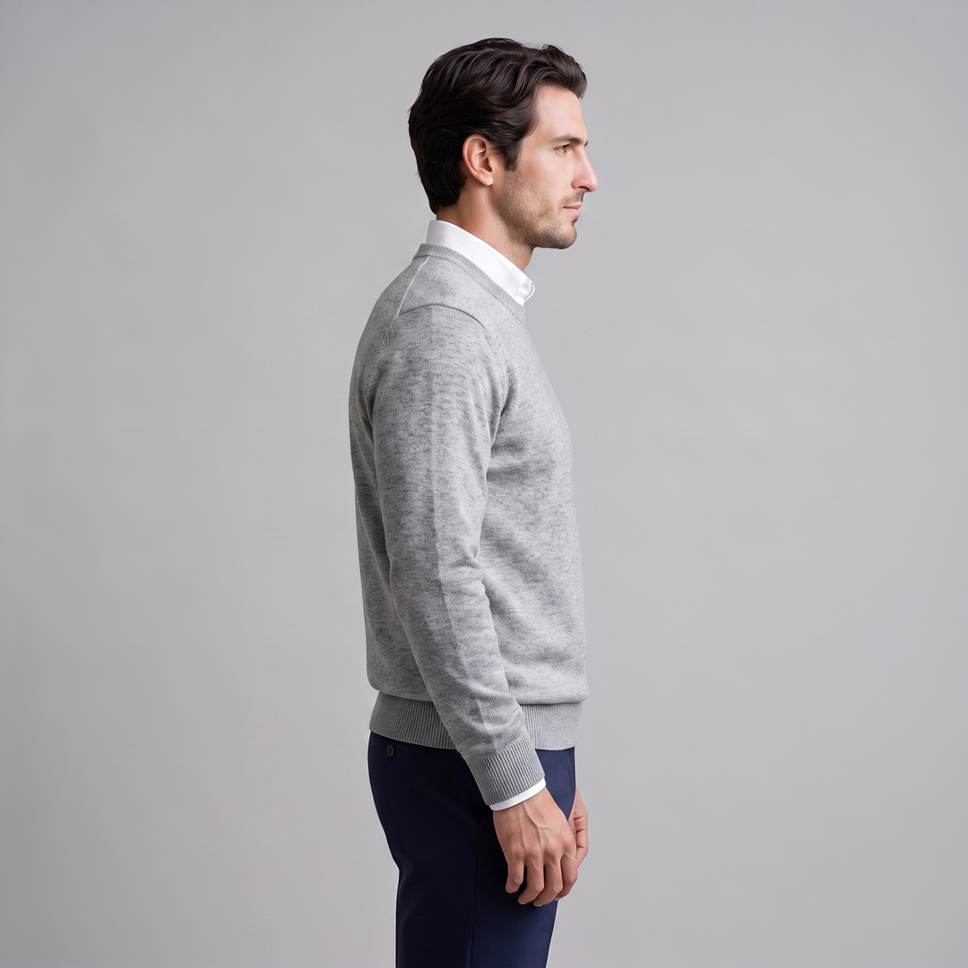 Zachariah | Sleek Fine Knit Crew Neck Jumper for Men