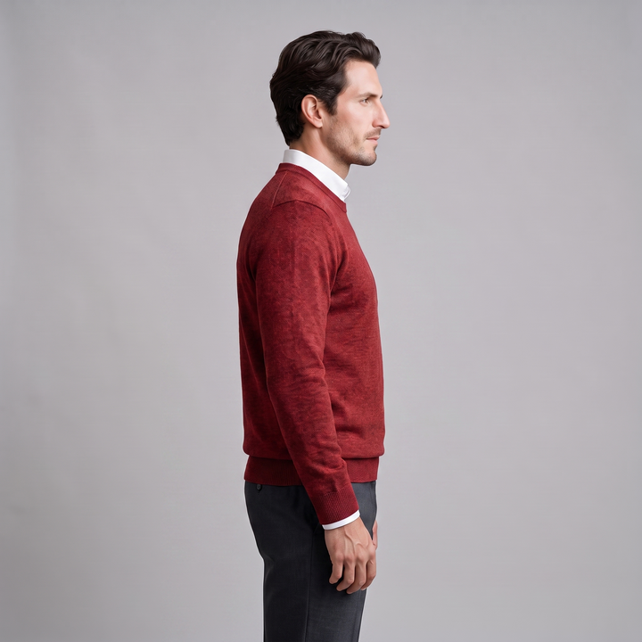 Zachariah | Sleek Fine Knit Crew Neck Jumper for Men